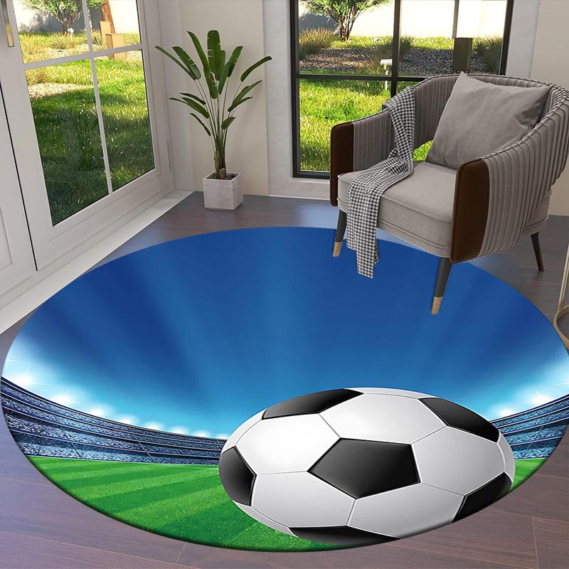 1PC Soccer Ball Non-Slip Floor Round carpet, Office, family, bedroom, Large Area Rug Indoor Rugs,  Durable PolyesterH0362
