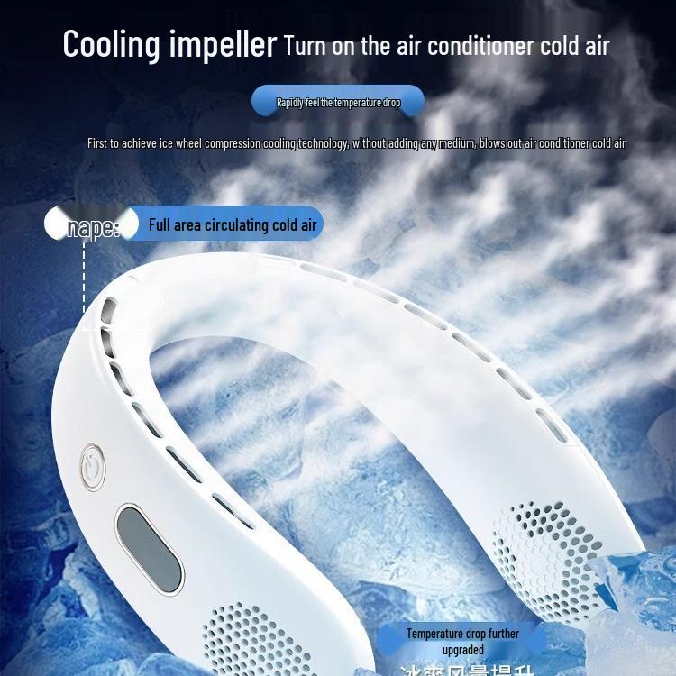 Portable USB Rechargeable Bladeless Neck Fan - Silent, Compact, Powerful Airflow