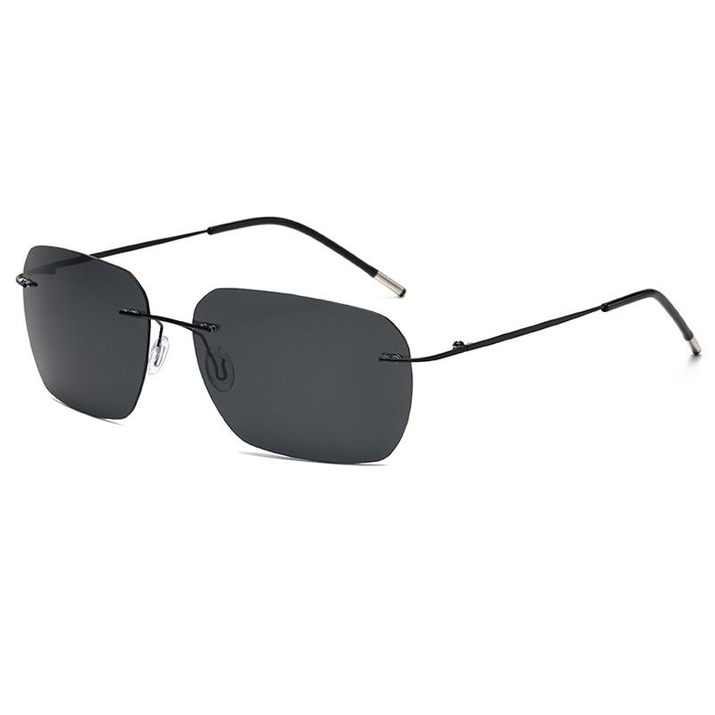Non-polarized Men Ultralight Rimless Square Sunglasses Fashion Women Lightweight Driving Sun Glasses