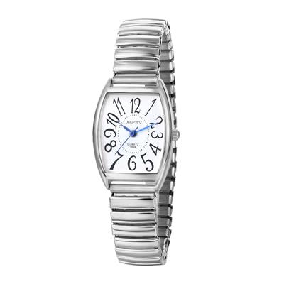 Par de relógios casal quadrado analógico display elegante cinto elástico par relógio relógio de quartzo prata acessórios de moda aniversário aniversário dia de natal