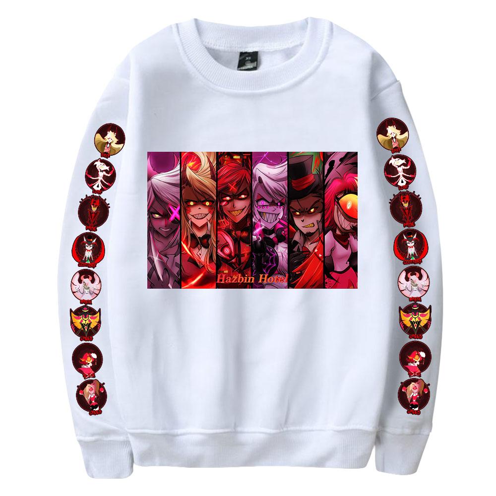 Hanorac cu gât în ​​formă de Hazbin Hotel Femei/Bărbați Hanorace cu mânecă lungă la modă Imprimeuri anime Haine casual Streetwear