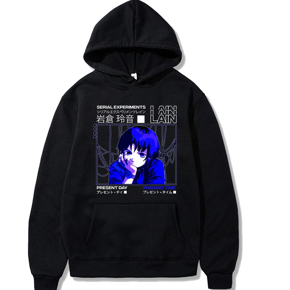Japanese Cartoon Print Loose Hooded Sweater