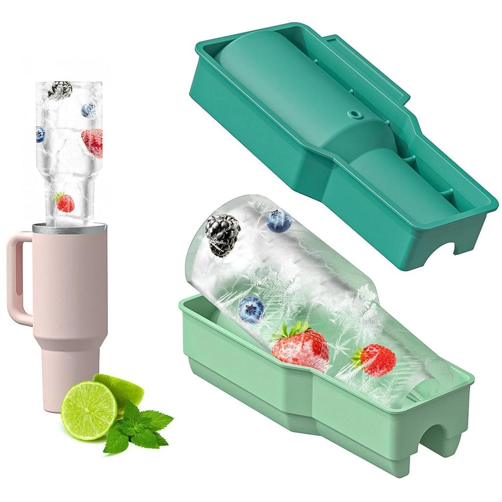 Ice Cube Tray Mold for Tumbler Stanley Cup Silicone Cylinder Ice Cube Maker Mold Fits 40 Ounce Big Ice Cube Molds