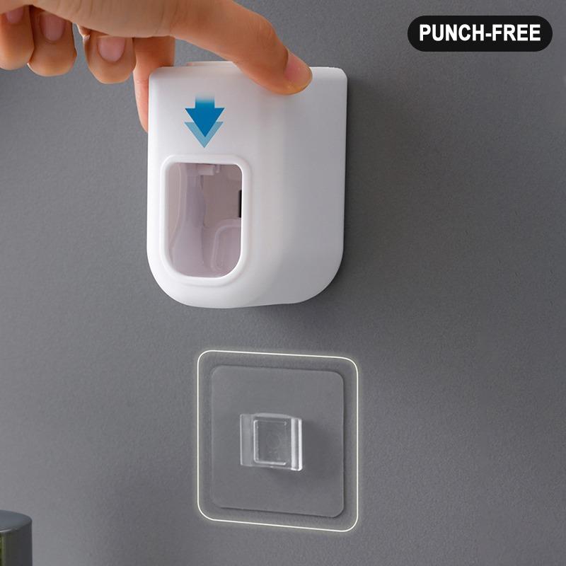 Toothpaste Squeezer Automatic Toothpaste Dispenser Self-adhesive Dust-proof Toothbrush Holder Bathroom Accessories