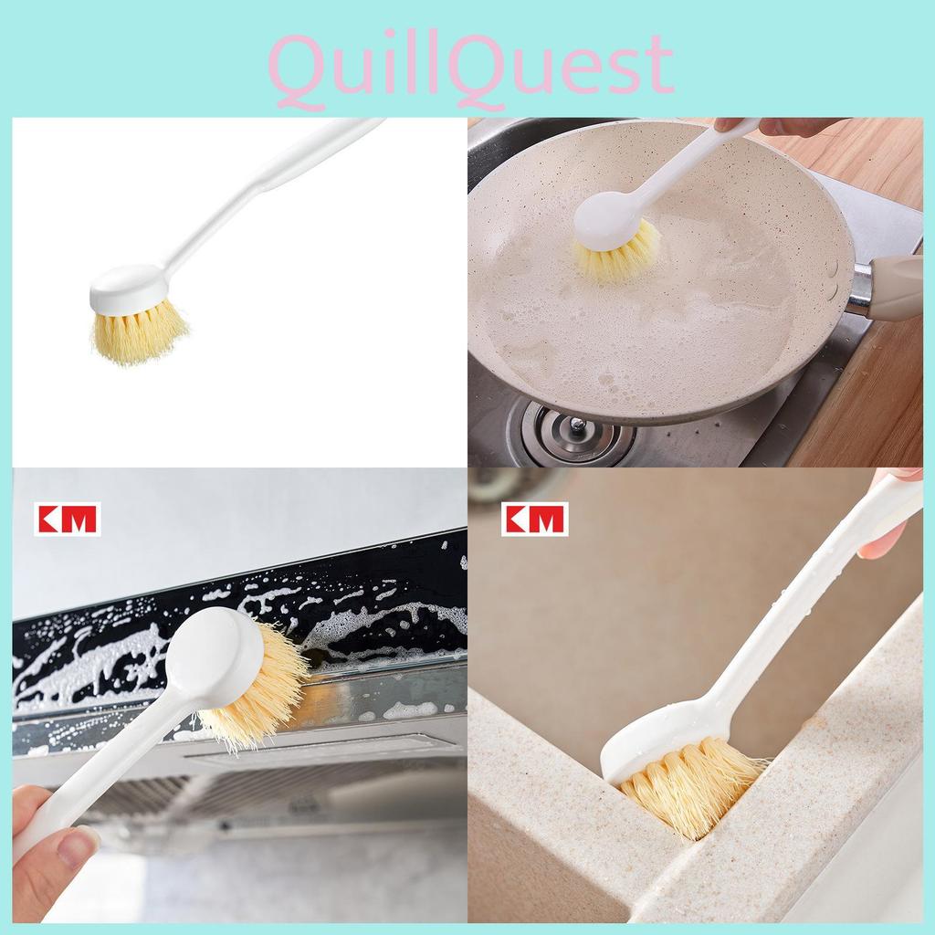 Plastic Pot Scrubber With Extended Handle For Efficient Kitchen Cleaning And Dishwashing