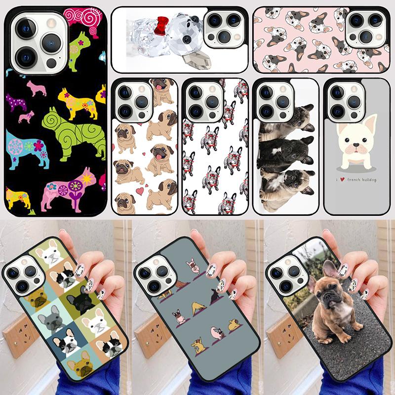 Cute French Bulldog yoga Phone Case Back Cover for iPhone 17 Air 16 15 14 13 11 12 Pro Max Plus Fundas Coque