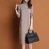 Knit Turtleneck Inner Winter Sweater Dress [Seigo] Women's Dress, A-Line, Elegant, Curly, Figure-Flattering, Sweater, Dress, Slimming, Elegant,