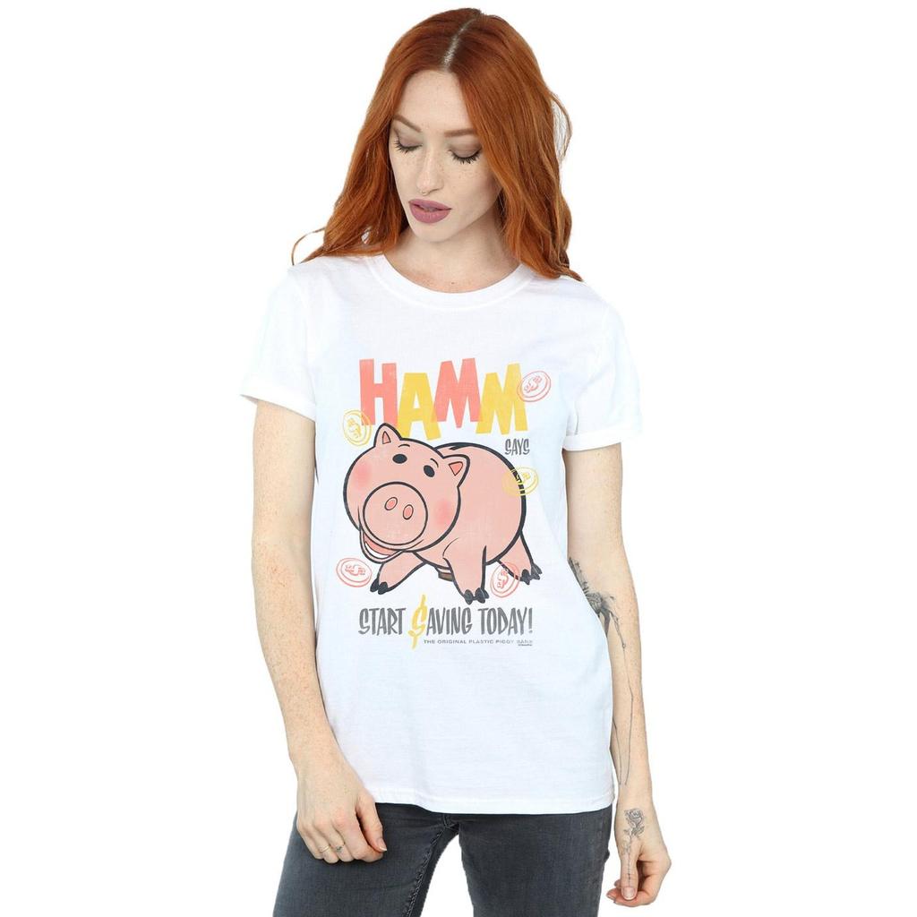 Disney Womens/Ladies Toy Story 4 Hamm The Piggy Bank Cotton Boyfriend T-Shirt