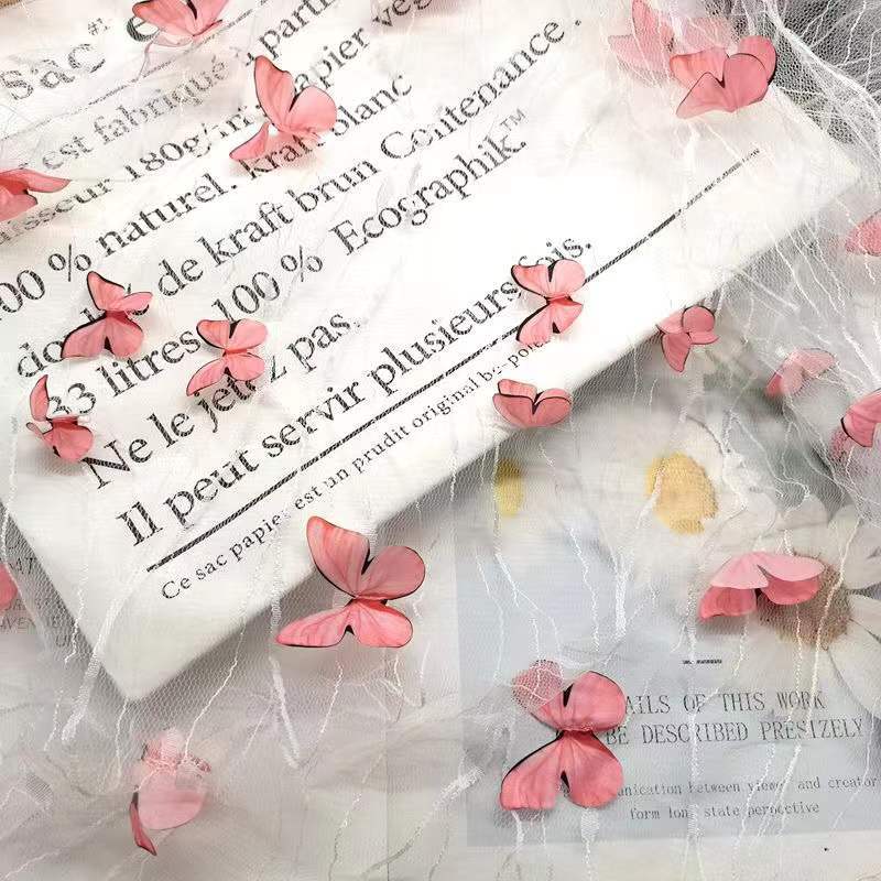 Three-Dimensional Butterfly Fixed Flower Spider Web Yarn Black Yarn Lace Embroidered Lace Children'S Clothing Hanfu Dress Fabric Decoration