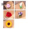 Creative Gift Wrapping Accessories 5Pcs DIY Dried Flower Greeting Cards, Handmade Note Cards with Artificial Flowers, Jute Twine Exquisite Holiday