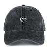 One Women Baseball Cap Love Heart Embroidery Vintage Washed Baseball Cap for Outdoor Activity Urban Wear Dad Hat