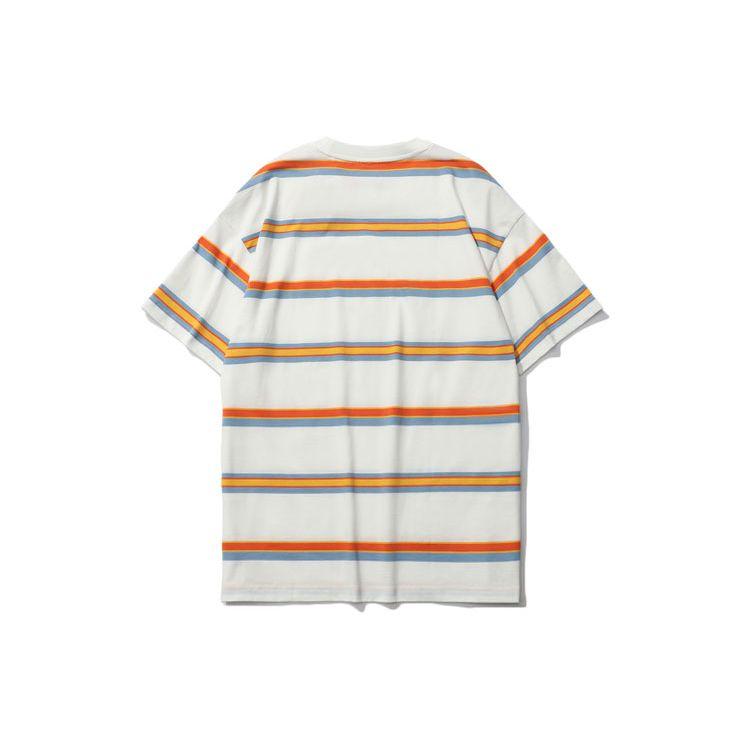 Li Ning Cf Mars Sports Fashion Series Alien Relic Striped Loose Short Sleeve T-Shirt Men Tops Orange AHSR724-3
