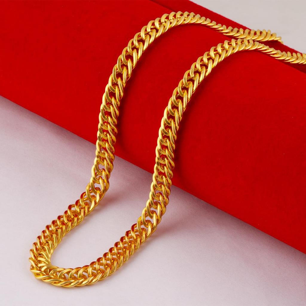 2026 Nuovo Stile 7mm Catena Liscia Cuban Link - Stile Boss Gioielli Hip Hop in Oro Imitazione