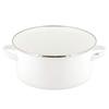 Bestco Enamel Casserole Pot, 22cm, with Glass Lid, Induction and Gas Compatible, White, NQ-0254, Bran