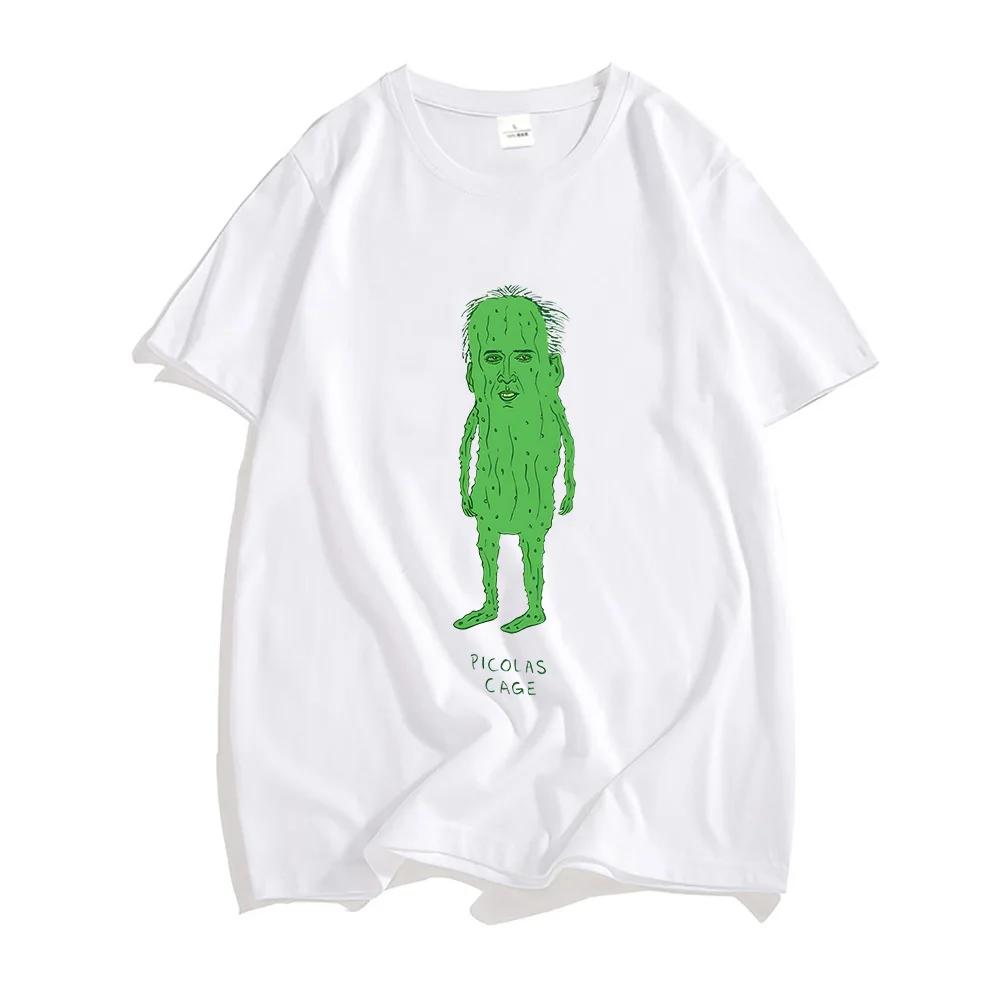 Picolas Cage Meme Lustige T-Shirts MÄNNER Hübsch Originalität T-Shirts 100% Baumwolle Vier Jahreszeiten T-Shirts Manga/Comic Aufkleber Harajuku