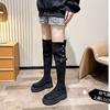 Knee folded long tube two wear thick heel boots children autumn and winter new thick-soled thin boots knight boots women