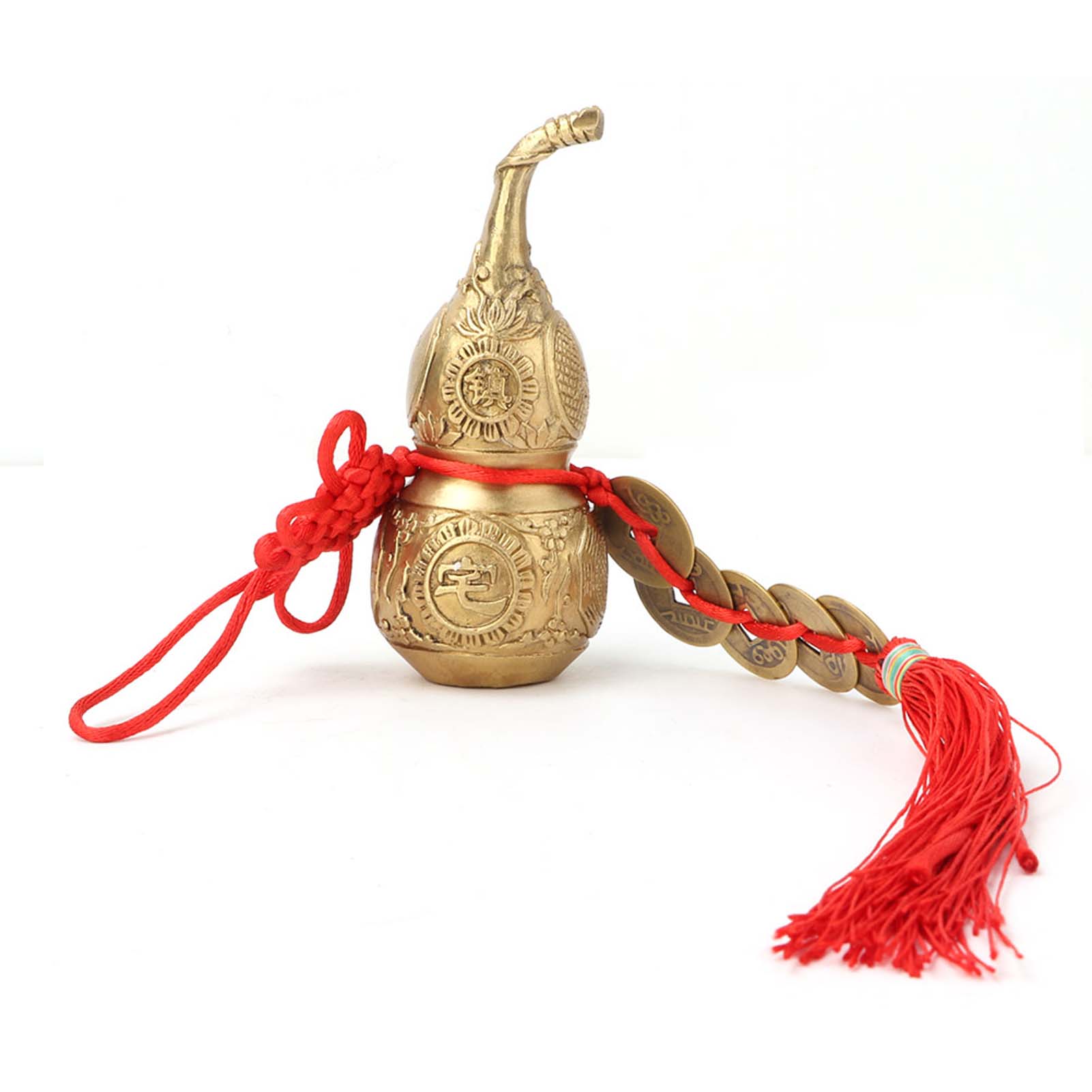 

Pure Brass Wu Lou Cucurbit Gourd Home Decoration Symbol of Luck and Treasure