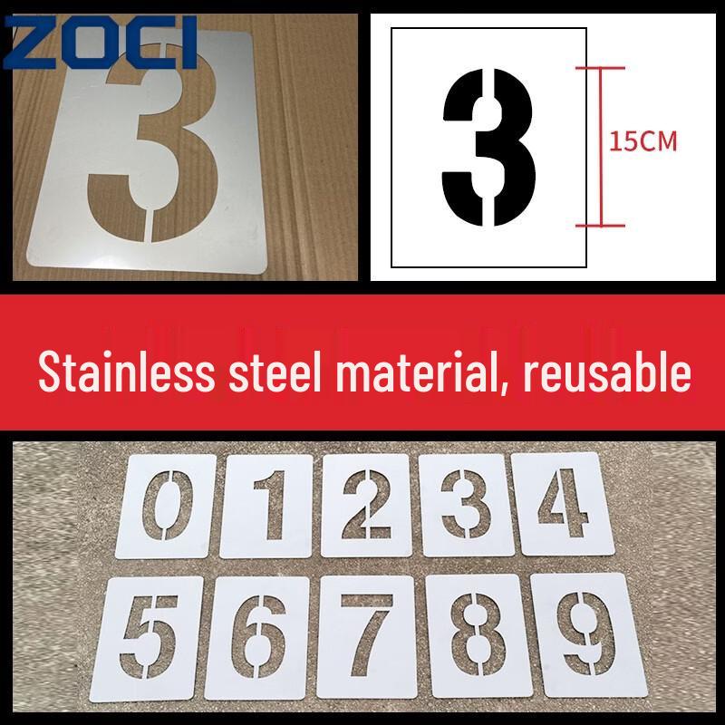 ZOCI Stainless Steel Spray Painting Stencils (15cm Character Height)