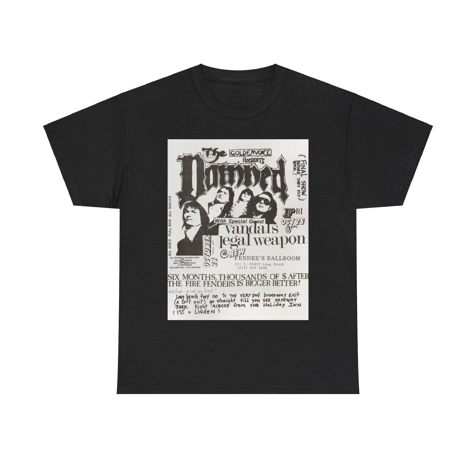 Vintage Punk Rock Show Flyer - The Damned Unisex Heavy Cotton Tee XL