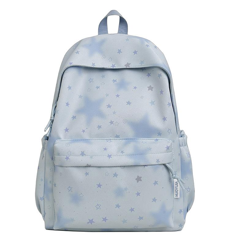 Schoolbag Korean small fresh schoolbag female college student simple versatile printed backpack lightweight large capacity high school backpack