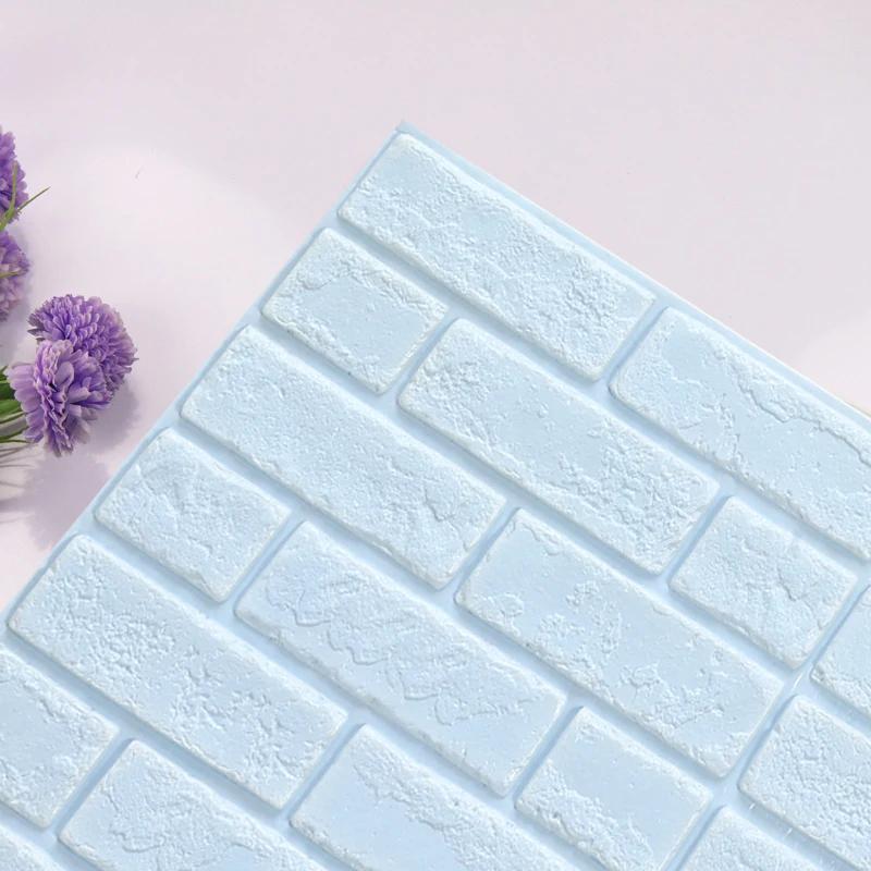 10/25pcs 3D Foam Wall Stickers Waterproof Self Adhesive Wallpaper Sticky Panels for Bedroom Living Decor Room Kitchen Bathroom D