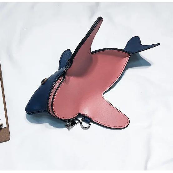 Euro-America Style Shark Shoulder Bag PU Flap Purse Mini Bag Lovely Animal Crossbody Funny Bag