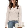 Women Long Sleeve Shirts V Neck Tops With Buttons Fall Fashion Outfits Winter Sweaters