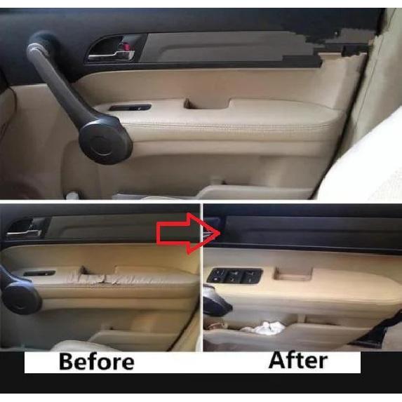 For Honda CRV 2007 2008 2009 2010 2011 Microfiber Leather Door Handle Panels Armrest Covers Protective Trim car interior