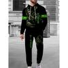 Fashion Skull 3D Print Hoodie Sweatpants Set Men
