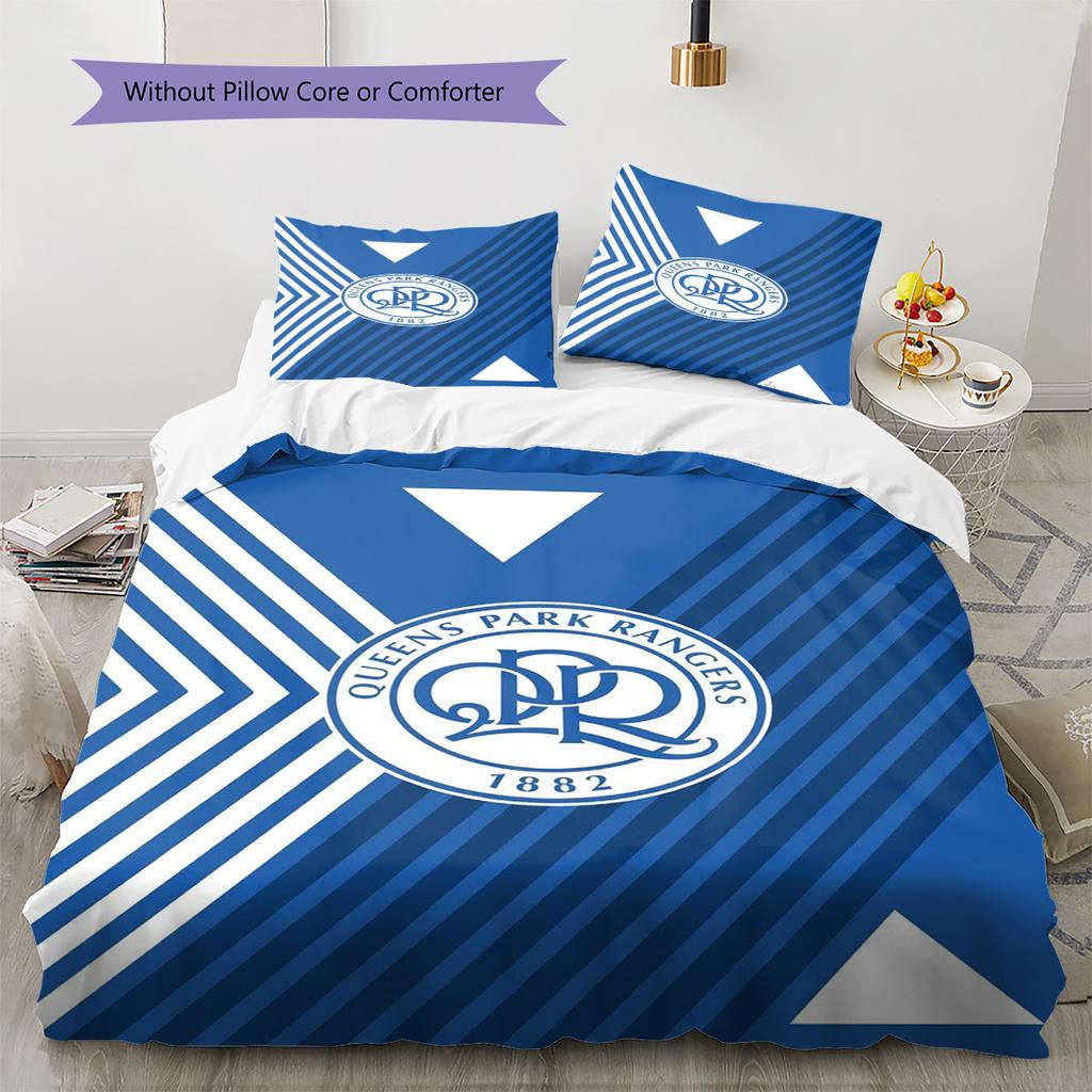 Set Biancheria da Letto con Fantasia Queens Park Rangers fc Copripiumino Federa Decorazione per la Casa Regalo (1 * copripiumino + 2 * federa, senza nucleo)