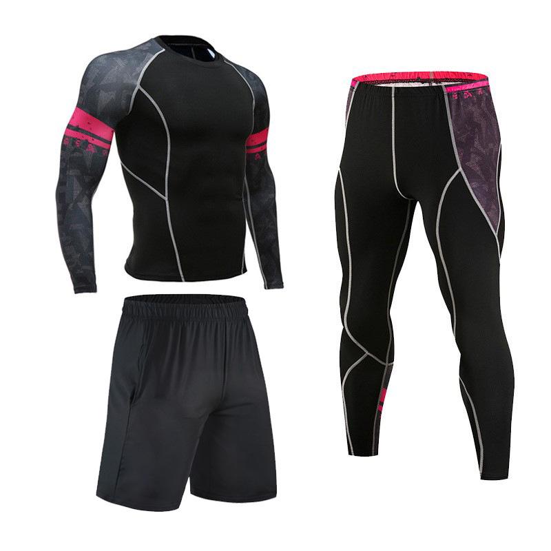 Men's Quick-Dry Sports Set: Long Sleeve Tights & Basketball Training Suit