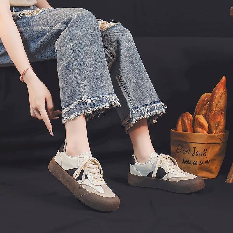 Niche platform big head ugly cute breadboard shoes retro trendy shoes Baijingting fluffy shoes