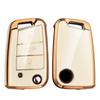 Gold Edge Car Key Case Full Cover Fob pro VW Volkswagen Golf 7 MK7 Tiguan MK2 pro SEAT Ateca Leon FR 2 Ibiza pro Škoda Octavia