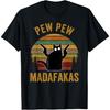 Qiyigs Pew Madafakas Pew Guns Drôle Chat Noir Rétro Vintage T-Shirt