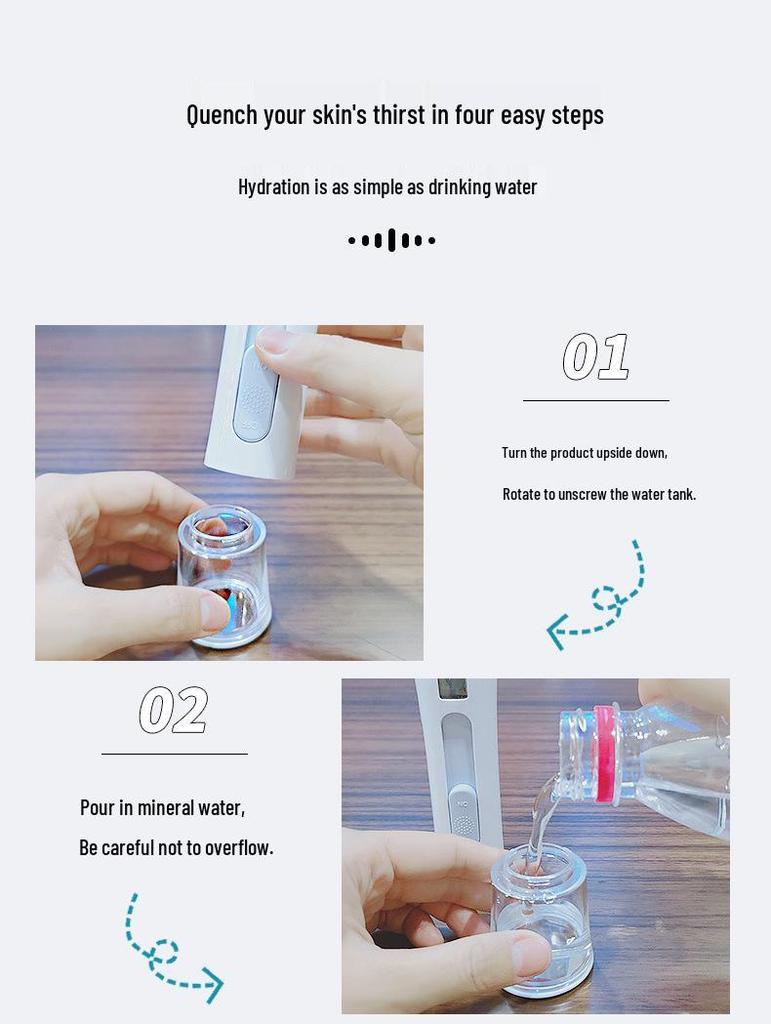 Nano Spray Rechargeable Facial Steamer & Humidifier - Double Spray Cold Mist Beauty Device