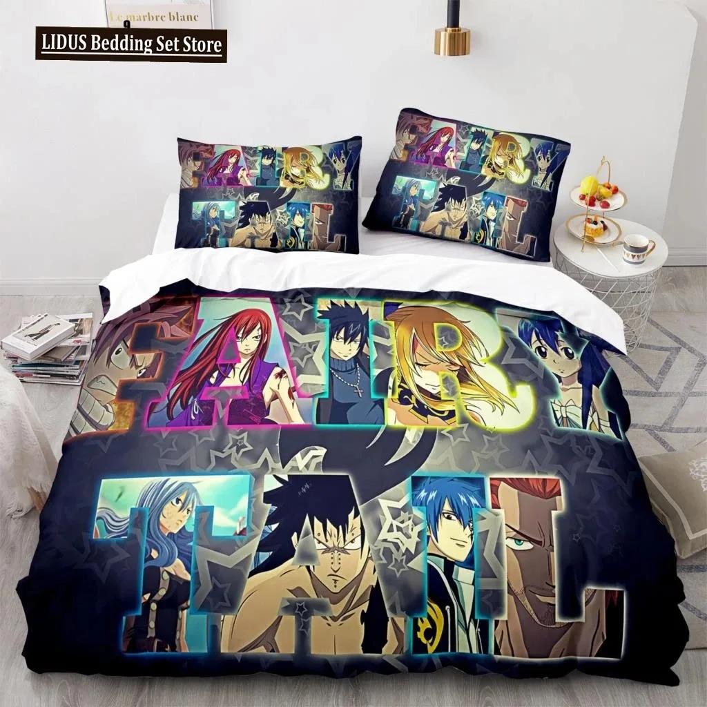 Comforter New Fairy Tail Bedding Set Japanese Anime Boys Girls Gift Bedroom Decor Single Twin Full Queen Size Home Textiles