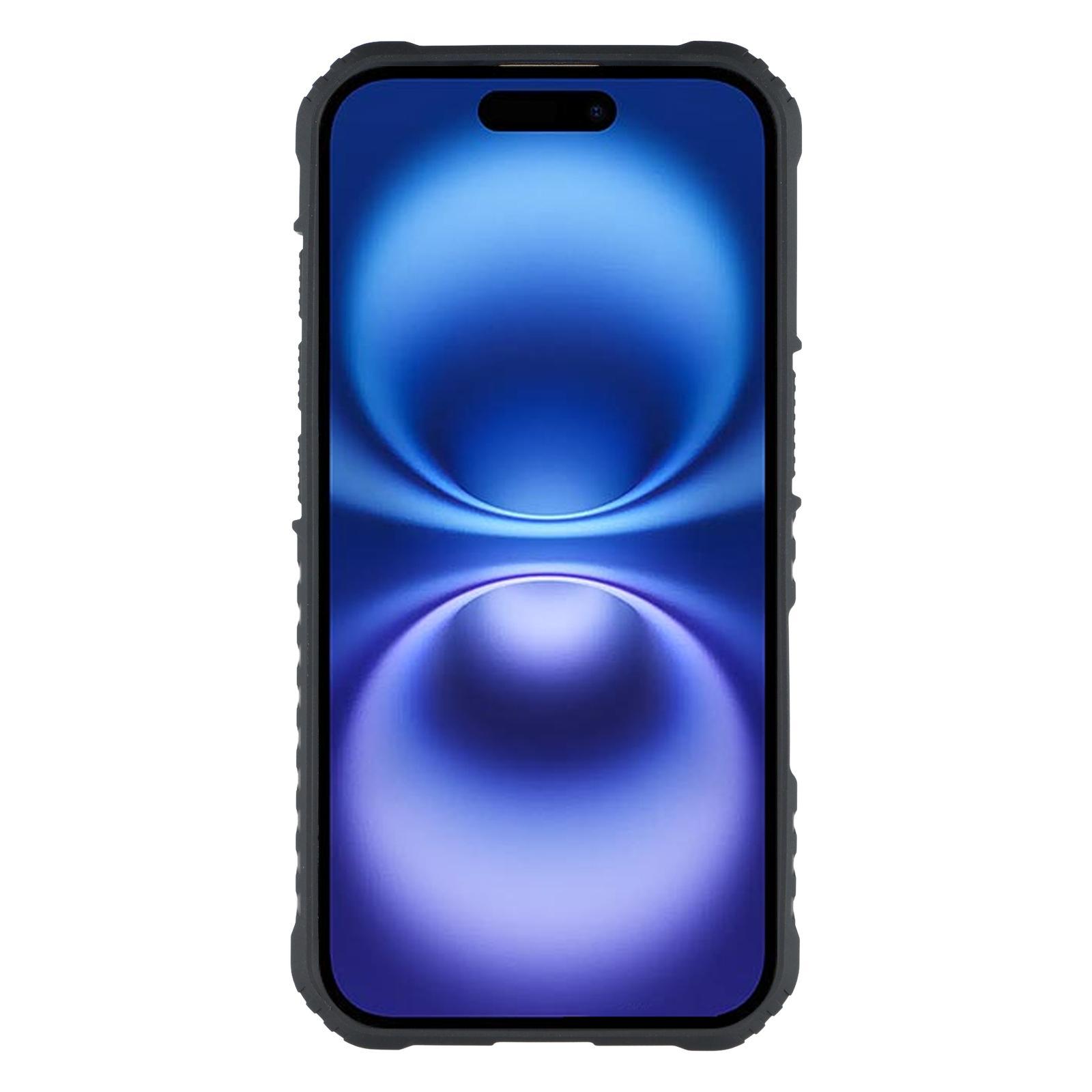 

For iPhone 16 Magnetic Case with Kickstand PC+TPU Phone Back Cover Cyan