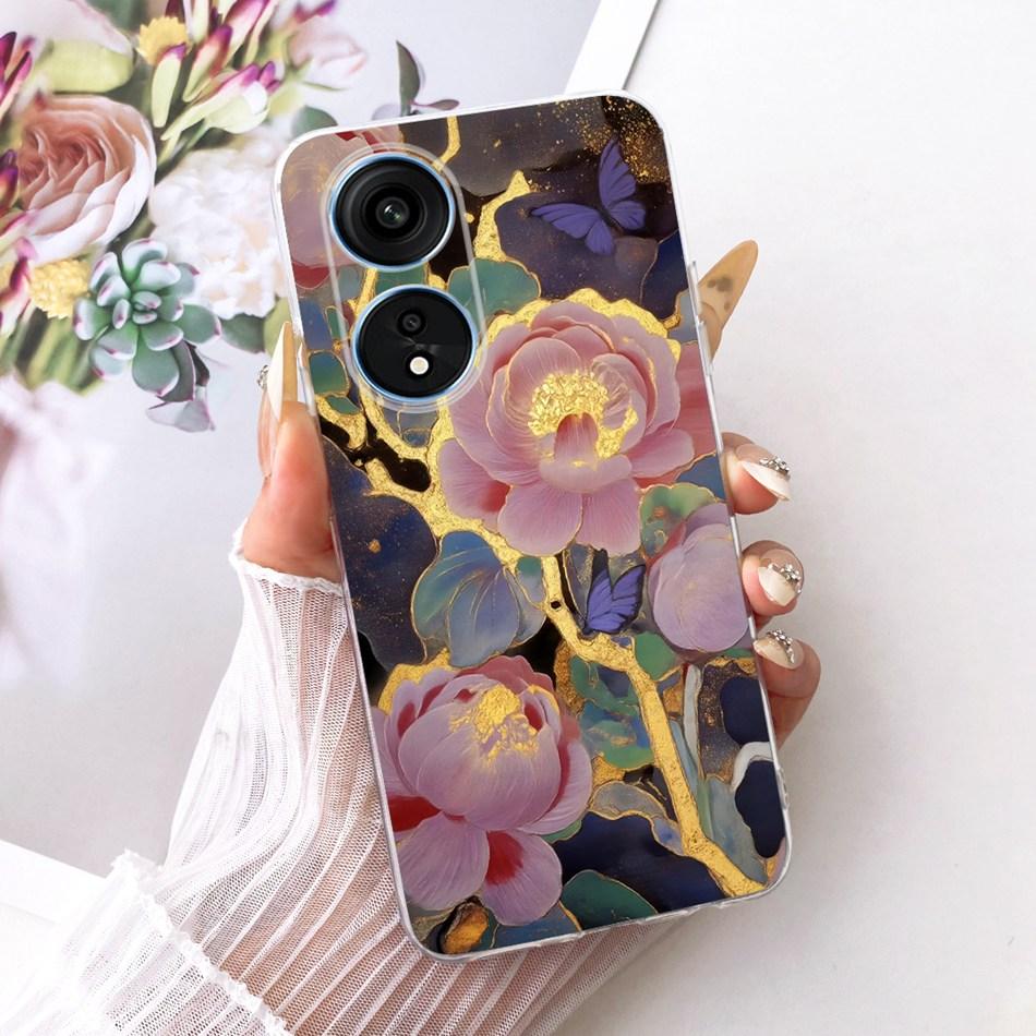 For OPPO Reno8 T 5G CPH2505 / Reno8 T CPH2481 (Reno 8T 4G) Cute Flower Butterfly Cat Painted Case Soft Silicone TPU Phone Cases