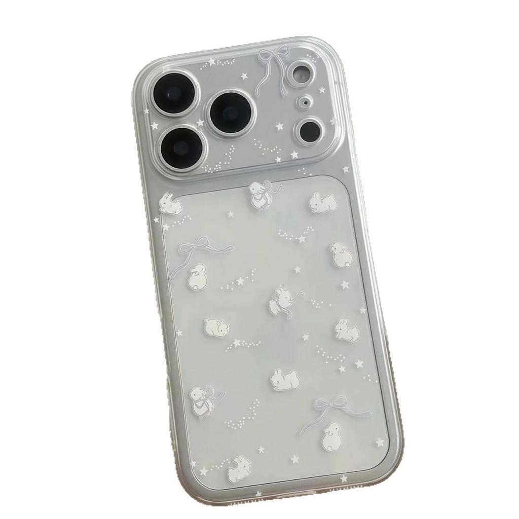 ins small fresh bow rabbit for iPhone17Promax mobile phone case Apple 16Pro space case 15