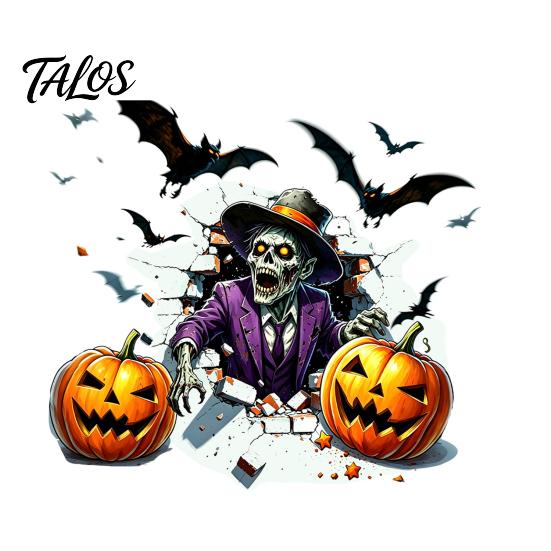 Self Adhesive Holiday Wall Art Halloween Zombie Pumpkin Bat Stickers, Waterproof PVC 3D Cracked Decals, Peel Durable Window Decals for Home And Stick
