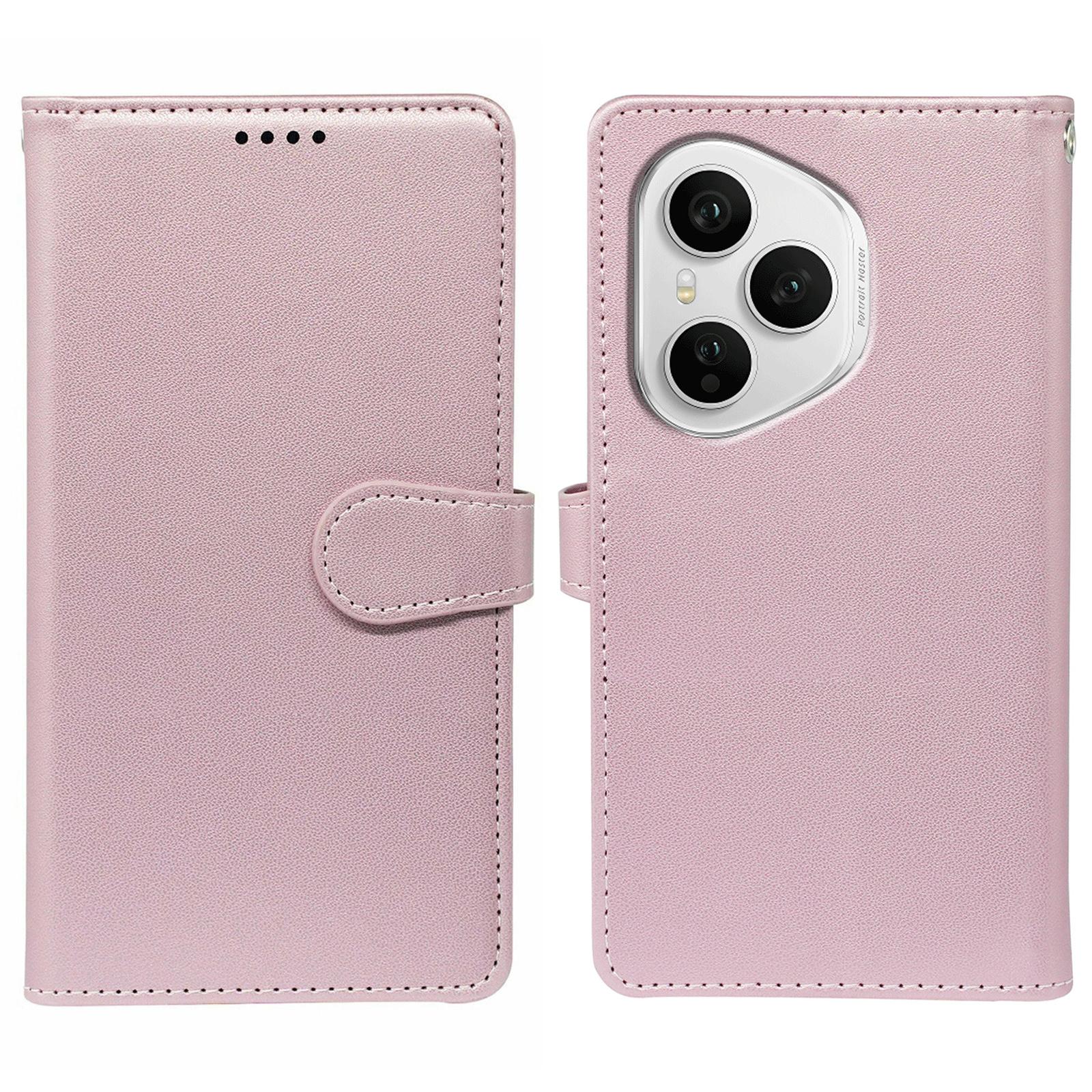 

Для Honor 400 Pro 5G (Глобальний) Чохол-книжка з 9 слотами для карток, підставка, з ПУ шкіри Rose Gold