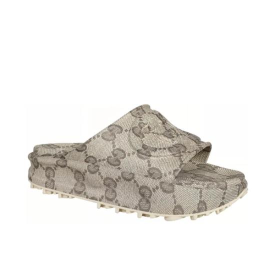 Gucci GG Interlocking Platform Slide Sandals Men's Ebony