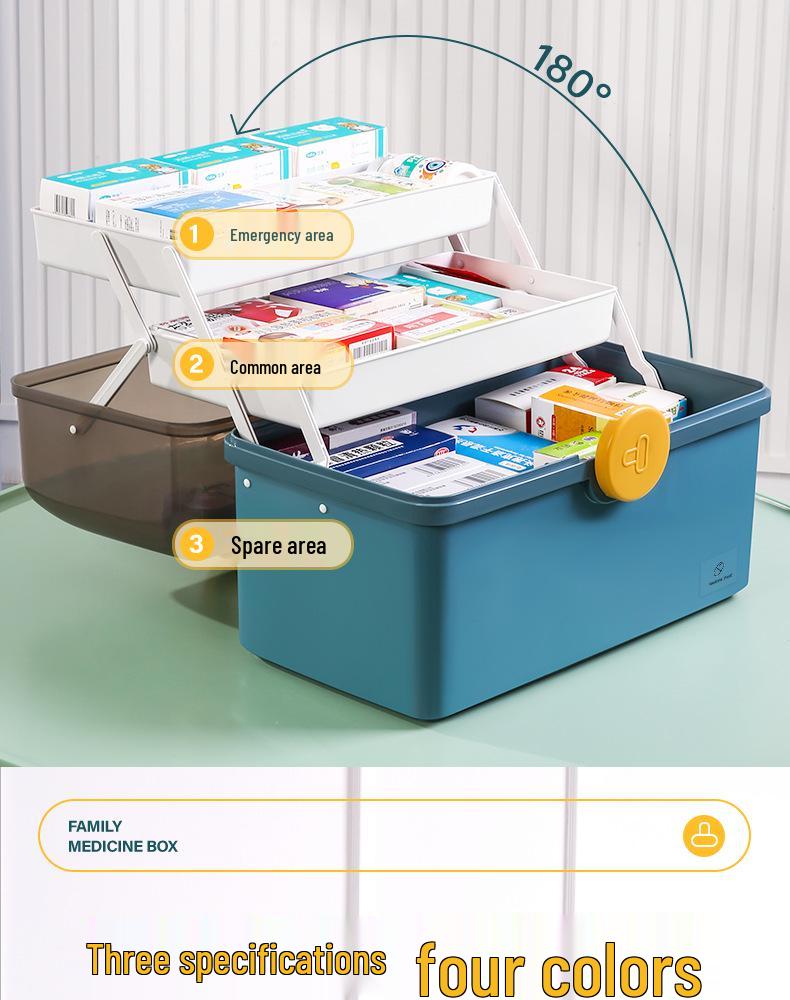 Family-Size Large Capacity First Aid and Medicine Storage Box