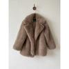 Womens Faux Fur Coat Mid-Length Winter Warm Outerwear Street Style Jacket In Beige Yellow Coffee Khaki