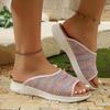 Women's Sandals Elegant Knitted Wedge Sandals Lightweight and Breathable Casual Sandals