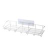 Spice Rack Organizer Large Capacity Stainless Steel Rack Space Saving Bathroom Shelf Wall Mounted with Hooks Rectangular