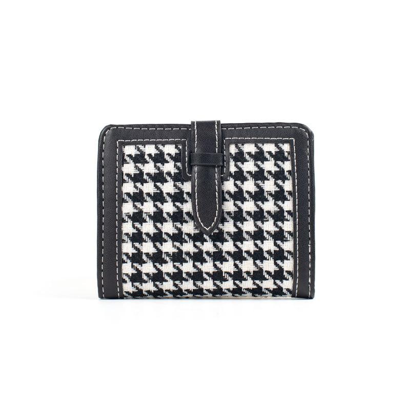 Qiandongge Wallet Women s Folding Wallet Multi-card Position Simple Small Fresh Short Card Bag Change Bag чёрный 1590₽