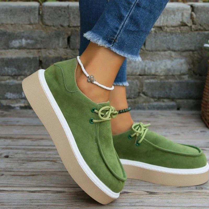 Fashion Womens Sneakers Suede Platform Shoes Comfortable Women Casual Sneakers Breathable Low-top Women Shoes Plus Size 35-43 Zapatillas