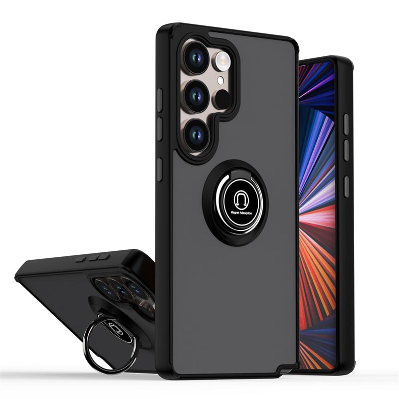 Armor Magnetic Ring Bracket Case For Samsung Galaxy S25 Ultra S25+ S 25 Matte Hard PC Back Cover Galaxy S25 Plus S25ultra Funda