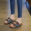 Belt buckle slippers girls summer retro outer wear thick-soled beach slippers national style comfortable casual breathable sandals